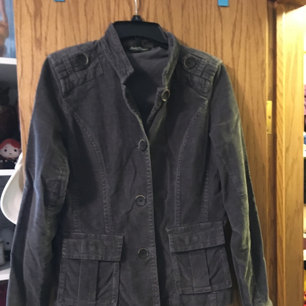 Gray Eddie Bauer button up jacket